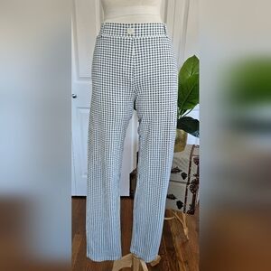 BETABRAND Straigh-leg, Gingham Patter, Mid-high Yoga/Casual Dress Pants!